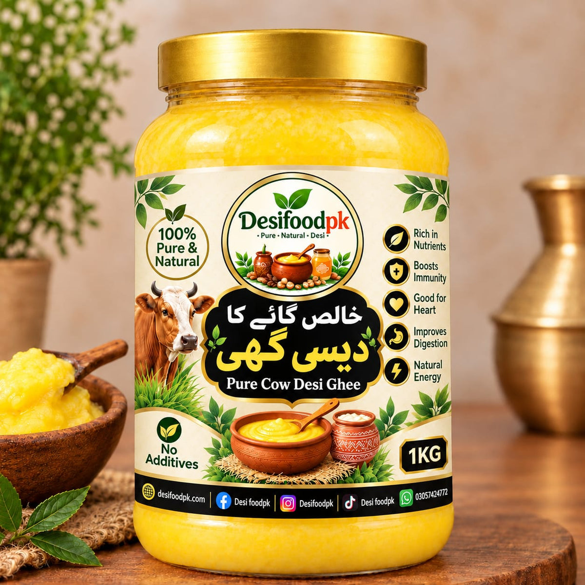 100% Pure Cow Desi Ghee-Traditional, Natural & Pure